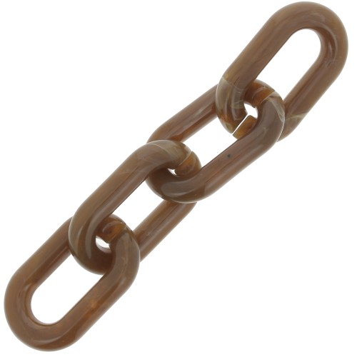39x24mm Oval acrylic link - marbled Brown x1