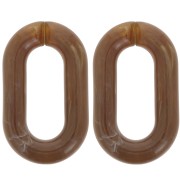 39x24mm Oval acrylic link - marbled Brown x1