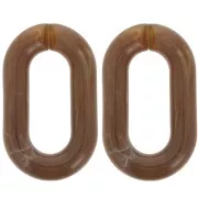 39x24mm Oval acrylic link - marbled Brown x1