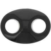 32x23mm Acrylic Coffee Bean Link - Black x1