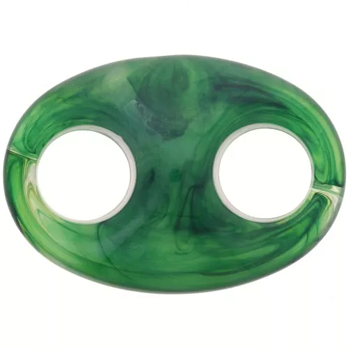 32x23mm Acrylic Coffee Bean Link - Marbled Dark Green x1