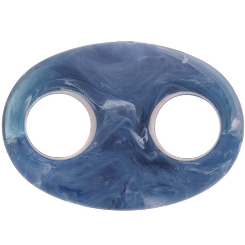 32x23mm Acrylic Coffee Bean Link - Marbled Dark Blue x1