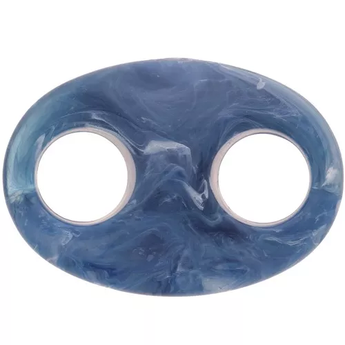32x23mm Acrylic Coffee Bean Link - Marbled Dark Blue x1