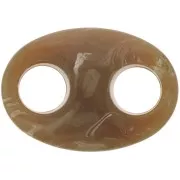 32x23mm Acrylic Coffee Bean Link - Marbled Brown x1