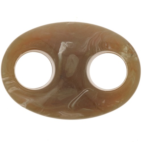 32x23mm Acrylic Coffee Bean Link - Marbled Brown x1