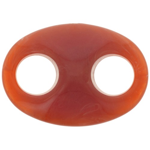 32x23mm Acrylic Coffee Bean Link - Marbled Terracotta x1