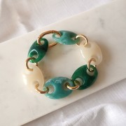 32x23mm Acrylic Coffee Bean Link - Ecru x1