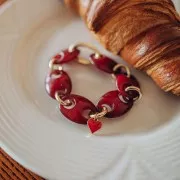 32x23mm Acrylic Coffee Bean Link - burgundy x1