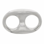20x13mm Coffee Bean spacer - Rhodium x1|raw }}