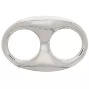 22x14.5mm Coffee Bean spacer - Rhodium x1