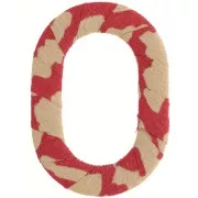 50x35.5mm plastic Oval link covered with fabric - Rust - Beige x1