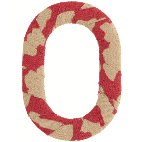 50x35.5mm plastic Oval link covered with fabric - Rust - Beige x1