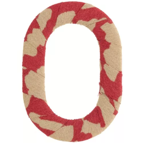 50x35.5mm plastic Oval link covered with fabric - Rust - Beige x1