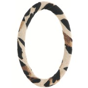 57x36mm oval plastic link covered with fabric - Leopard Brown - Beige x1|raw }}