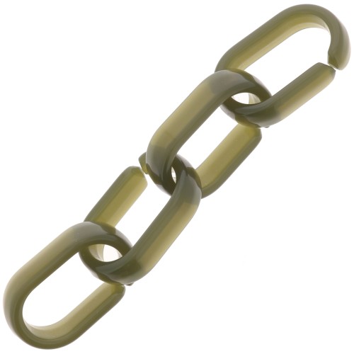 19x12mm Oval acrylic link - Khaki x1