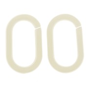 19x12mm Oval acrylic link - Ecru x1