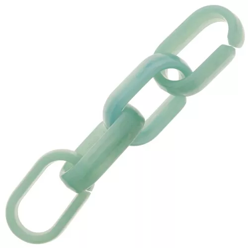19x12mm Oval acrylic link - Marbled Mint x1