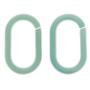 19x12mm Oval acrylic link - Marbled Mint x1