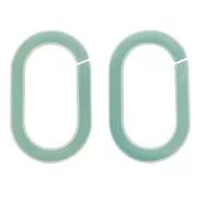 19x12mm Oval acrylic link - Marbled Mint x1