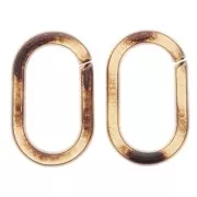 19x12mm Oval acrylic link - Leopard print Brown - Black x1