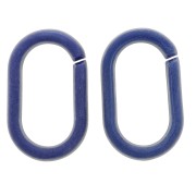 19x12mm Oval acrylic link - Marbled opaque lapis blue x1