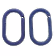 19x12mm Oval acrylic link - Marbled opaque lapis blue x1