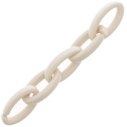 35x19mm Oval Clear Acrylic Link - Ivory x1|raw }}