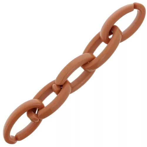 35x19mm Oval Clear Acrylic Link - Camel x1