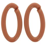 35x19mm Oval Clear Acrylic Link - Camel x1