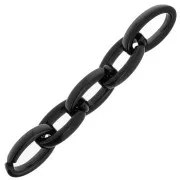 35x19mm Oval Clear Acrylic Link - Black x1