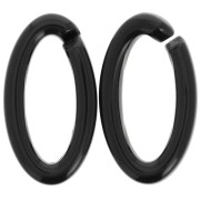 35x19mm Oval Clear Acrylic Link - Black x1