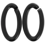 35x19mm Oval Clear Acrylic Link - Black x1