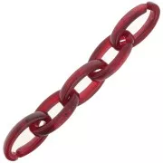35x19mm Oval Clear Acrylic Link - burgundy x1