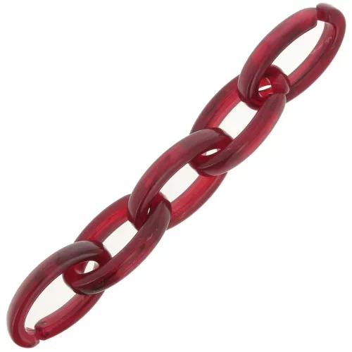 35x19mm Oval Clear Acrylic Link - burgundy x1