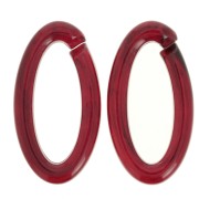 35x19mm Oval Clear Acrylic Link - burgundy x1