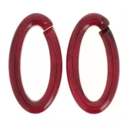 35x19mm Oval Clear Acrylic Link - burgundy x1