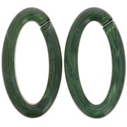 35x19mm Oval Clear Acrylic Link - Marbled Dark Green x1