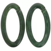 35x19mm Oval Clear Acrylic Link - Marbled Dark Green x1