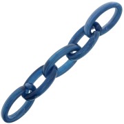 35x19mm Oval Clear Acrylic Link - Marbled Dark Blue x1