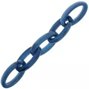 35x19mm Oval Clear Acrylic Link - Marbled Dark Blue x1