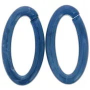 35x19mm Oval Clear Acrylic Link - Marbled Dark Blue x1