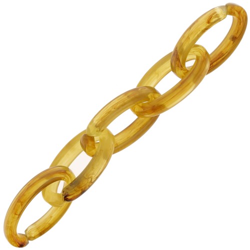35x19mm Oval Clear Acrylic Link - Marbled Brown - Honey x1