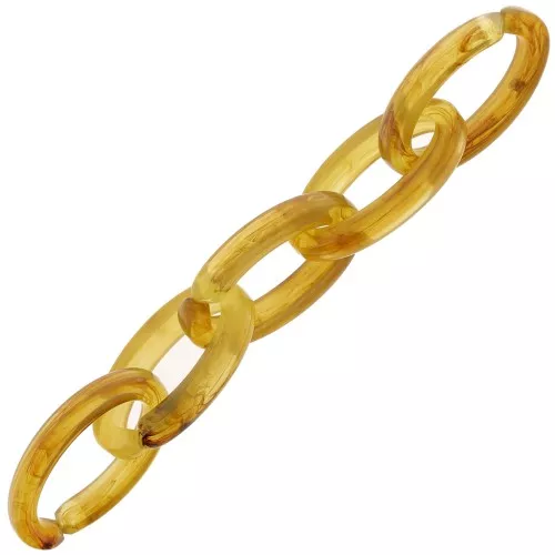 35x19mm Oval Clear Acrylic Link - Marbled Brown - Honey x1