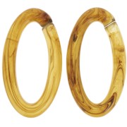 35x19mm Oval Clear Acrylic Link - Marbled Brown - Honey x1