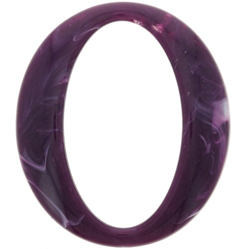 39x34mm Oval Clear Acrylic Link - Marble Plum x1