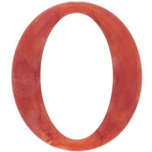 39x34mm Oval Clear Acrylic Link - Marble Coral x1