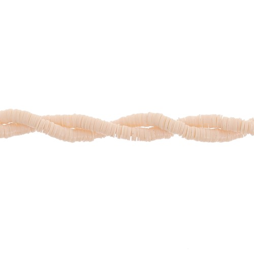 3x0.3mm Heishi pvc rondelles - Beige x40cm