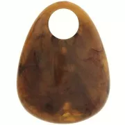 38x29mm Acrylic Drop Pendant - Marbled Brown x1