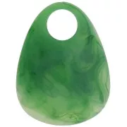 38x29mm Acrylic Drop Pendant - Marbled Green x1