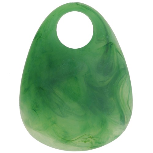 38x29mm Acrylic Drop Pendant - Marbled Green x1